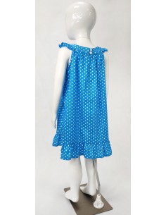 Niebieska sukienka w białe... 2